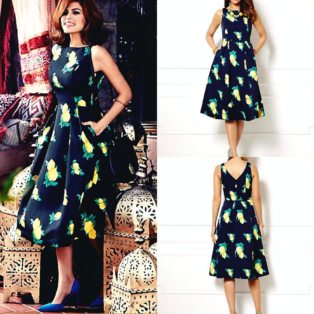 Eva Mendes Collection- Lemon Print Dress